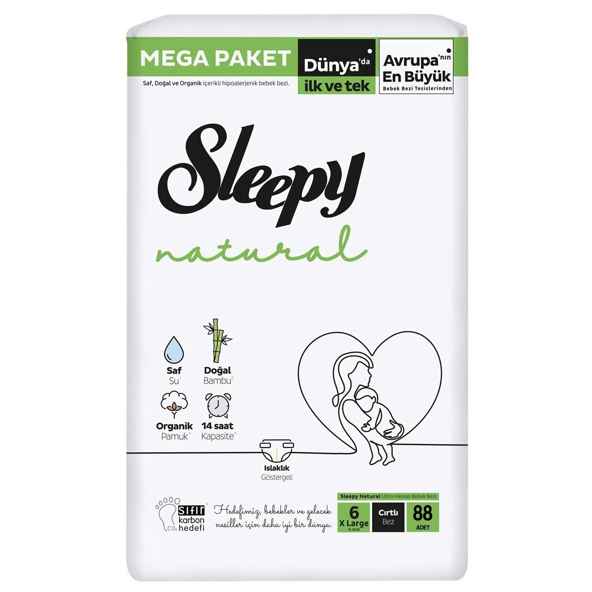 Cırtlı Bez | Sleepy Natural Mega Fırsat Paketi Extra Large 6 Beden Bebek Bezi 88 Adet | SL-NTRL-MG-6 X1 | sleepy mega paket, sleepy mega paket bebek bezi, sleepy mega paket 3 numara, sleepy mega paket 4 numara, sleepy mega paket 5 numara, sleepy mega paket 6 numara, sleepy mega fırsat paketi, sleepy bebek bezi, sleepy natural bebek bezi, sleepy natural mega p | 